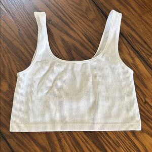 Ardene Cream Ribbed Crop Top